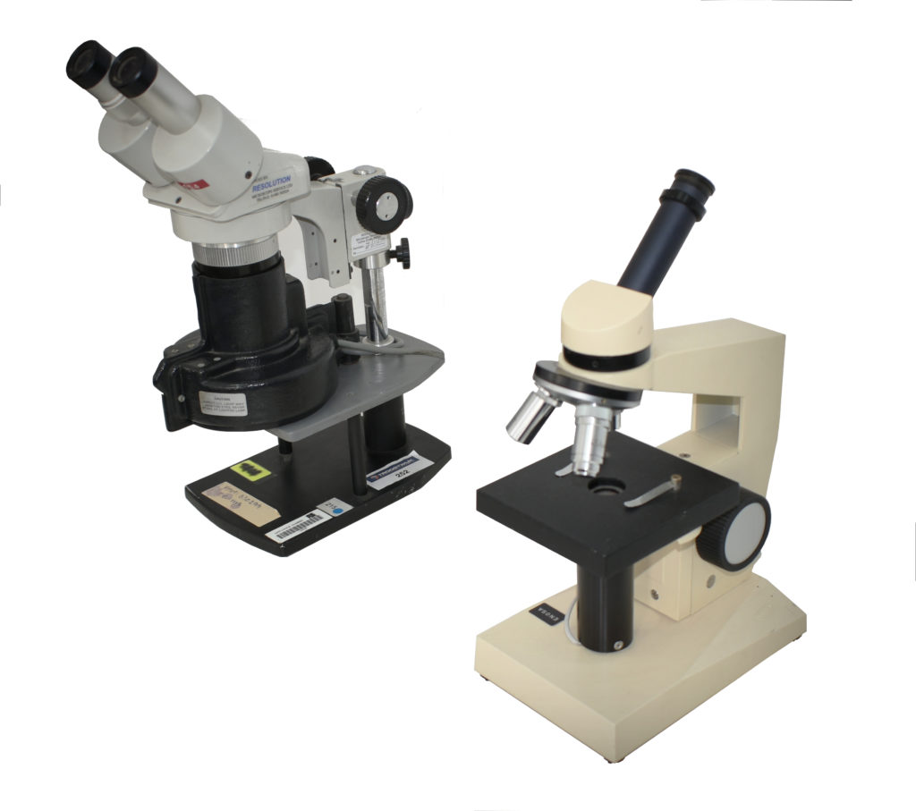 Algunos microscopios del Laboratorio de grafística y documentoscopia